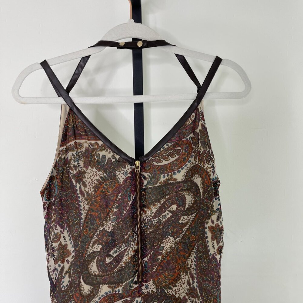 NWT Sophene Mony Kirmizi Women's Brown Paisley Sleeveless Maxi Dress Size 10 - Picture 8 of 12